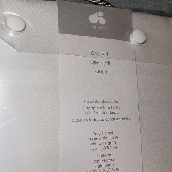 Just Born crib skirt Brand New in original packaging! Navy and White - Picture 4 of 7